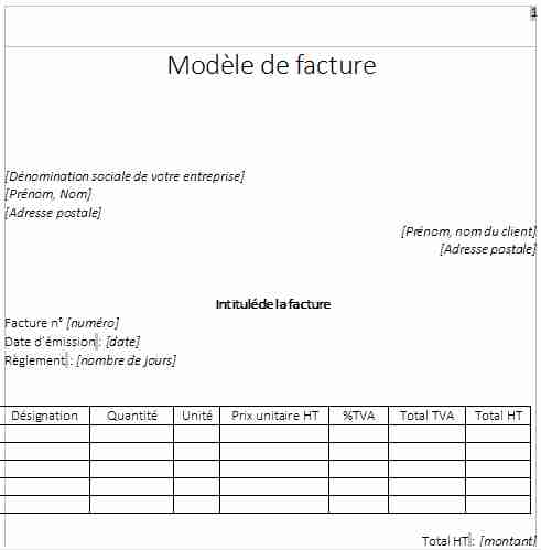 Modèle de facture